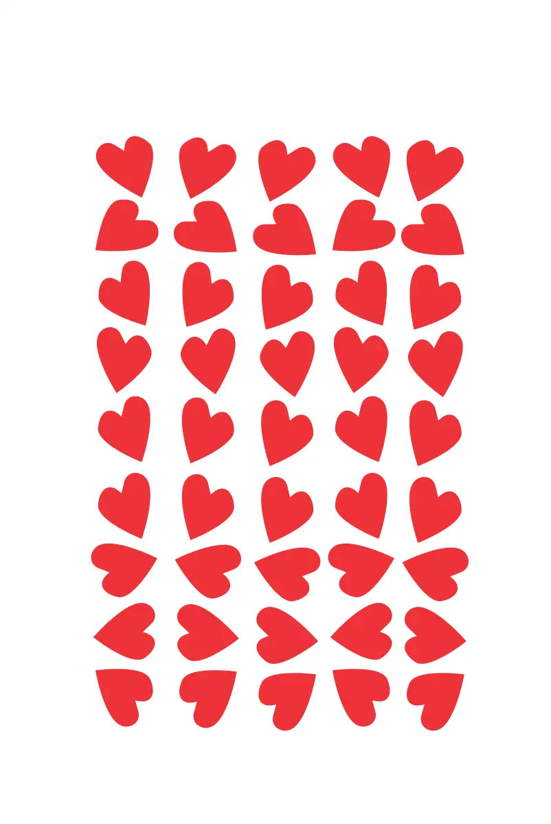 Vinyl Hearts Pack | Set Of 50 Large Heart Stickers Tree