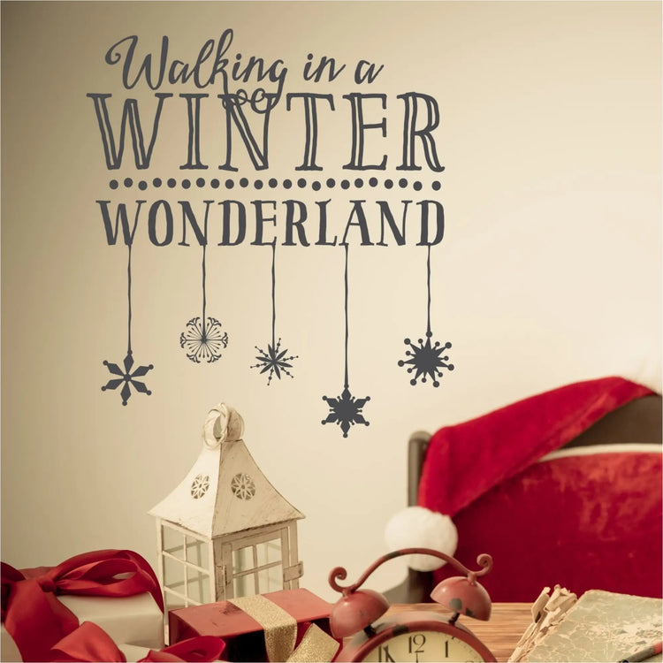 Walking In A Winter Wonderland With Snowflakes Decal