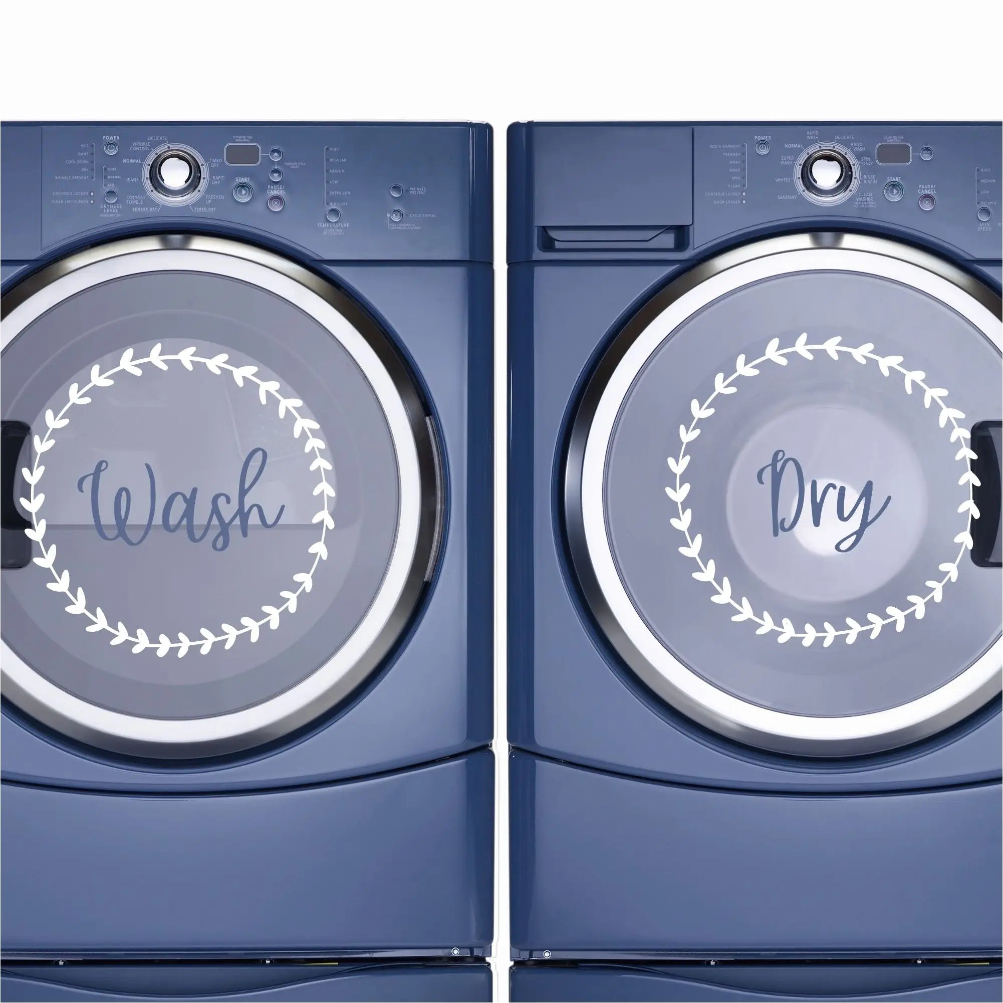 Laundry-Room-Decals-and-Sticker-Art-For-Washer-Dryer-Appliances-Wash-and-Dry-Lettering-surrounded-by-Wreath-2000x2000