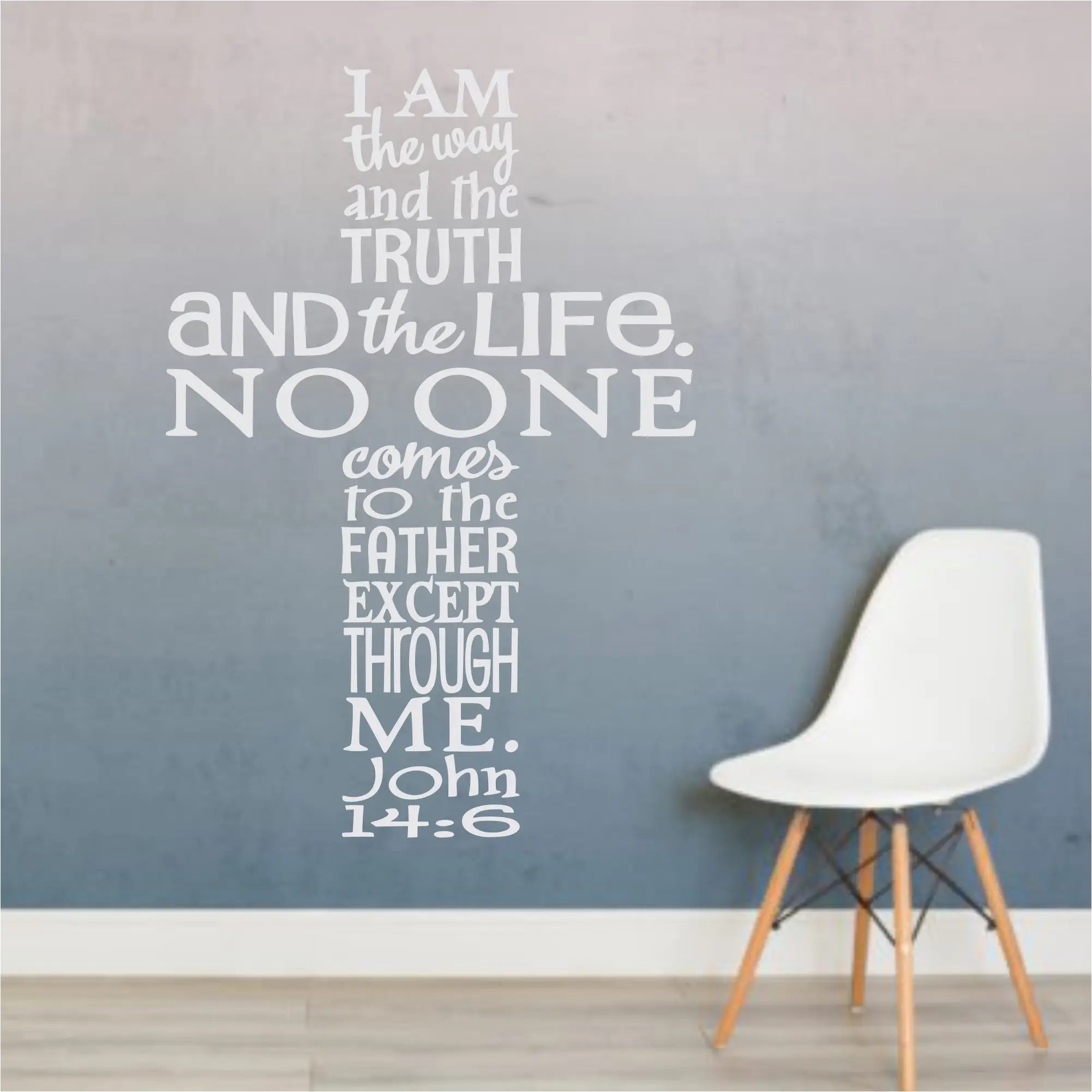 I Am The Way Truth Life | Cross Wall Decal Sticker Christian Art