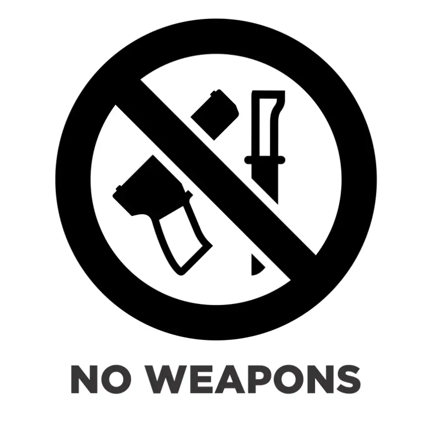 No Weapons Window Graphic Decal