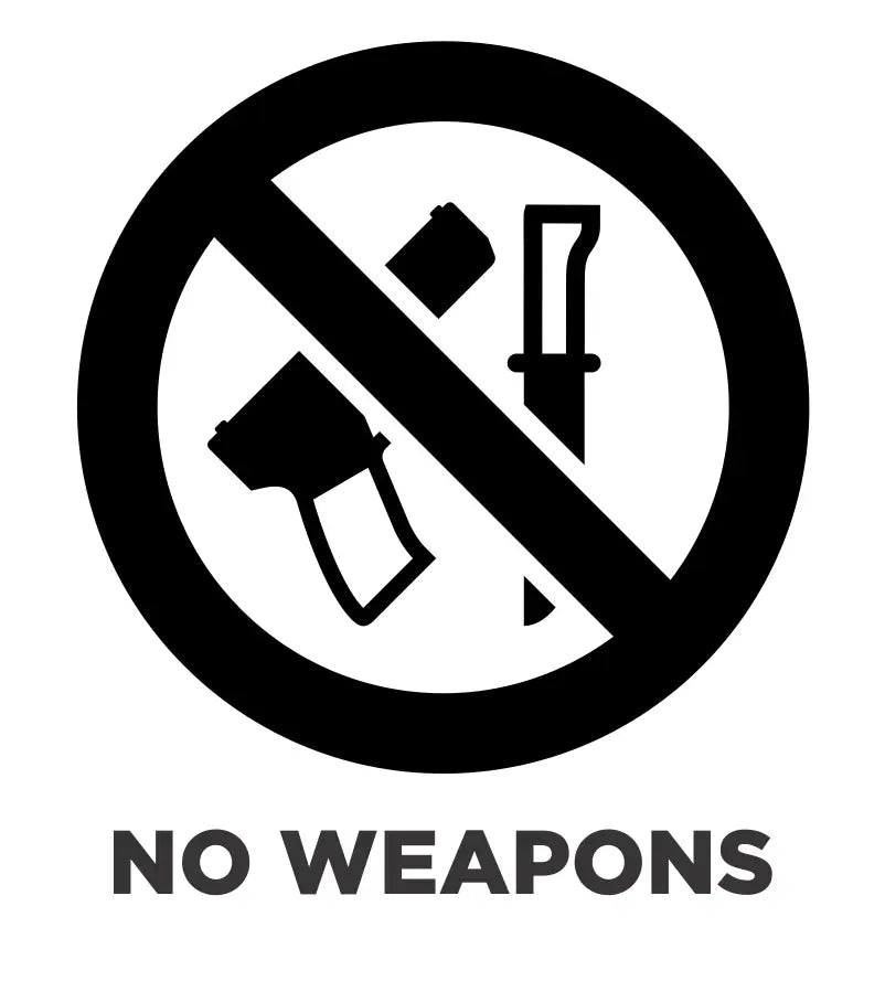 No Weapons Window Graphic Decal