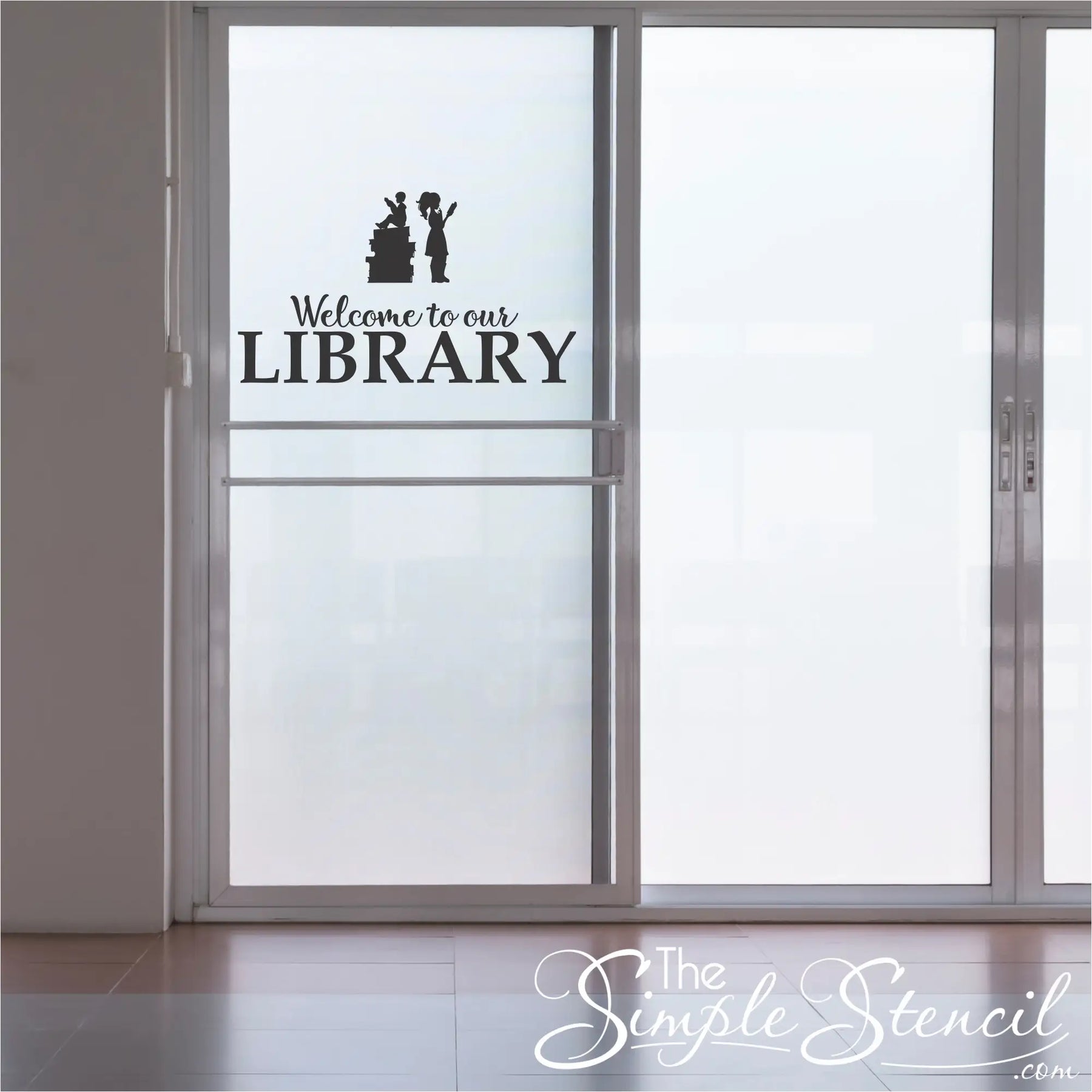 Library Sign For Window Corporate Decal Sign Logo Library 387x430