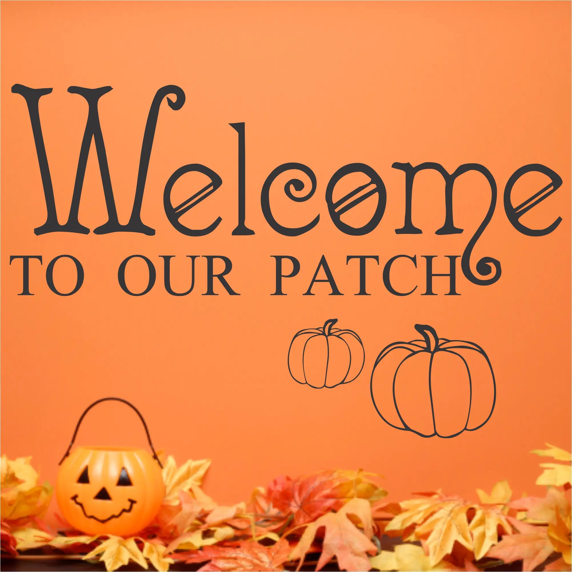 Welcome to our Patch - Premium Halloween wall or window decals by The Simple Stencil creating a welcoming autumn display. 