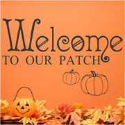 Welcome to our Patch - Premium Halloween wall or window decals by The Simple Stencil creating a welcoming autumn display. 