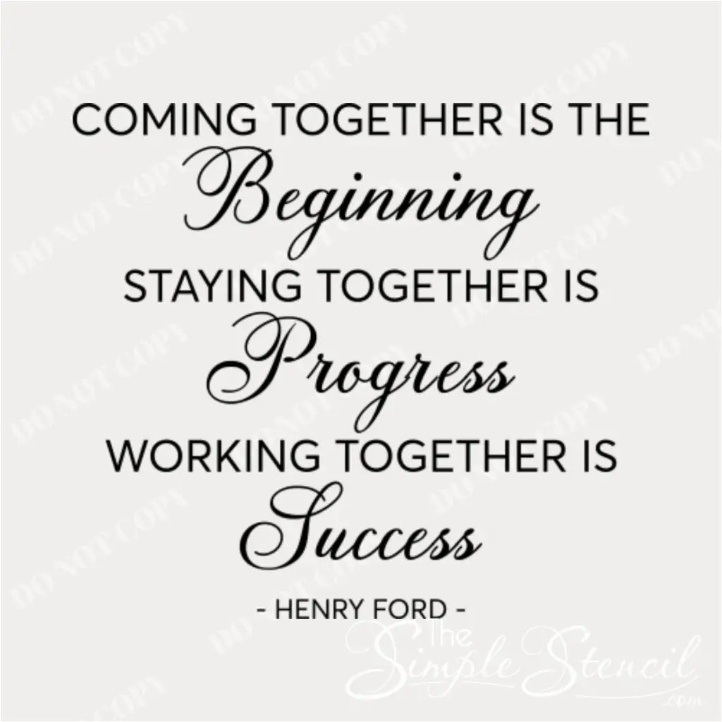 Working Together is Success - Office Wall Decal - Henry Ford - Thumbnail 5